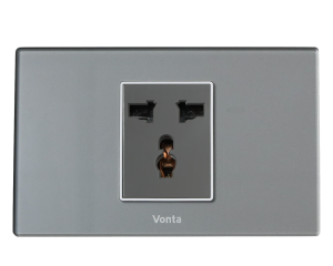 BỘ 1 Ổ CẮM 3 CHẤU ĐA NĂNG 16A SIZE M MÀU XÁM MSP 2GRB1M070