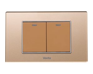 BỘ 2 CÔNG TẮC 1 CHIỀU 16A SIZE M MÀU ĐỒNG MSP 2CPB3S102