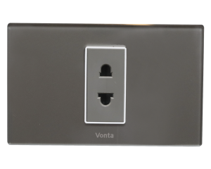 BỘ 1 Ổ CẮM 2 CHẤU 16A SIZE S MÀU XÁM MSP 2GRB1S010