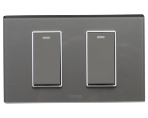 BỘ 2 CÔNG TẮC 1 CHIỀU 16A SIZE S MÀU XÁM MSP 2GRB2S102