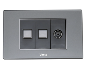 BỘ 1 Ổ CẮM ĐIỆN THOẠI 1 Ổ CẮM MẠNG 1 Ổ CẮM VỆ TINH MÀU XÁM MSP 2GRB3S000TIS