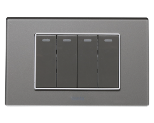 BỘ 4 CÔNG TẮC 1 CHIỀU 16A SIZE XS MÀU XÁM MSP 2GRB3S104