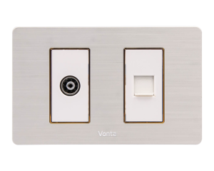 BỘ 1 HẠT Ổ ĐIỆN THOẠI + 1 HẠT Ổ CẮM ANTEN TV SIZE S MSP GSB2S000TV