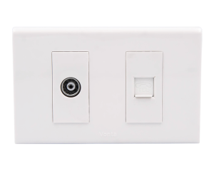 BỘ 1 HẠT Ổ ĐIỆN THOẠI + 1 HẠT Ổ CẮM ANTEN TV SIZE S MSP 4TB2S000TV – V04