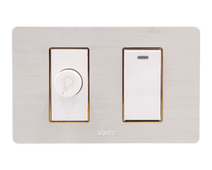 BỘ 1 CÔNG TẮC 1 CHIỀU + 1 HẠT CHIẾT ÁP ĐÈN 500VA SIZE S MSP GSB2S101D