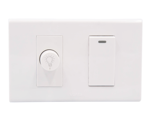 BỘ 1 CÔNG TẮC 1 CHIỀU + 1 HẠT CHIẾT ÁP ĐÈN 500VA SIZE S MSP 4TB2S101D -V04