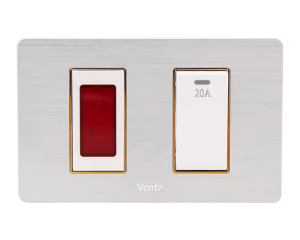 BỘ 1 CÔNG TẮC 2 CỰC 20A+HẠT ĐÈN BÁO ĐỎ SIZE S MSP GSB2S601L