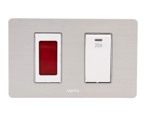 BỘ 1 CÔNG TẮC 2 CỰC 20A + HẠT ĐÈN BÁO ĐỎ SIZE S MSP SSB2S601L