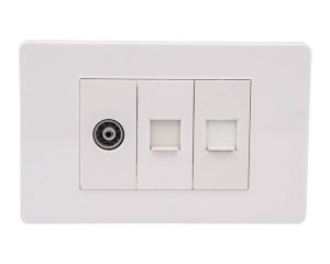 BỘ Ổ CẮM ĐIỆN THOẠI + 1 Ổ CẮM MẠNG +1 Ổ CẮM TV MSP 3TB3S000TIS -V03