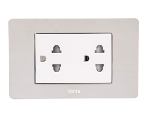 BỘ 1 Ổ CẮM ĐÔI 3 CHẤU LIỀN THÂN 16A SIZE L MSP SSB3S060