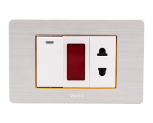 BỘ 1 CÔNG TẮC 16A 1 ĐÈN BÁO ĐỎ 1 Ổ CẮM 2 CHẤU 16A MSP GSB3S111L