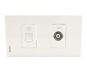 BỘ 1 HẠT Ổ ĐIỆN THOẠI + 1 HẠT Ổ CẮM ANTEN TV SIZE S MSP 6TB2S000TV