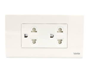 BỘ 1 Ổ CẮM ĐÔI 3 CHẤU LIỀN THÂN 16A SIZE L MSP 6TB3S060