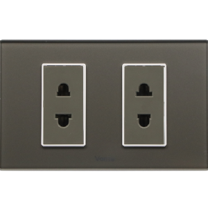 BỘ 2 Ổ CẮM 2 CHẤU 16A SIZE S MÀU XÁM MSP 2GRB2S020