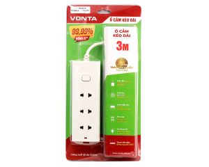 Ổ CẮM KÉO DÀI 99.99 HAI CHẤU MÀU TRẮNG VTA3003B/G-30 (3m)