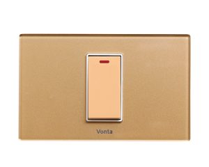 BỘ 1 CÔNG TẮC 2 CHIỀU 16A SIZE S MÀU ĐỒNG MSP 2CPB1S201