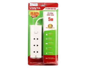 Ổ CẮM KÉO DÀI 99.99 HAI CHẤU MÀU TRẮNG VTA3003B/G-50 – (5m)