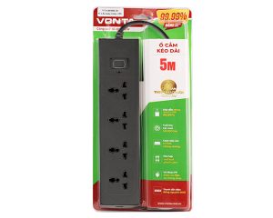 Ổ CẮM KÉO DÀI 99.99 Ổ 4 ĐA NĂNG MÀU XÁM VTA4040B/G-50 – (5m)