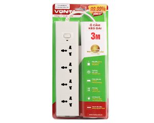 Ổ CẮM KÉO DÀI 99.99 Ổ 4 ĐA NĂNG MÀU TRẮNG VTA4040B/G-30 – (3m)