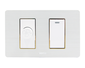 BỘ 1 CÔNG TẮC 1 CHIỀU+1 HẠT CHIẾT ÁP QUẠT 400VA SIZE S MSP GSB2S101Q