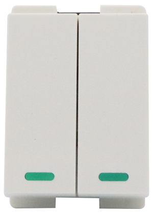 HẠT CÔNG TẮC KIỂU VSC 1 CHIỀU KÉP 16A CỠ XS CÓ DẠ QUANG