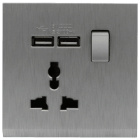 Bộ thiết bị ổ cắm 3 chấu có công tắc + 2 ổ cắm USB MSP CSV2KJ-13M-2USB