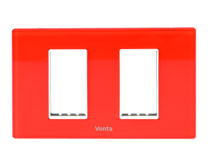 MSP V02OR/2S MẶT CHE PHẲNG ĐỎ CAM 2 LỖ KIỂU VSC
